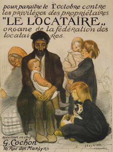 THEOPHILE ALEXANDRE STEINLEN LE LOCATAIRE. 1913. 62x47 inches.